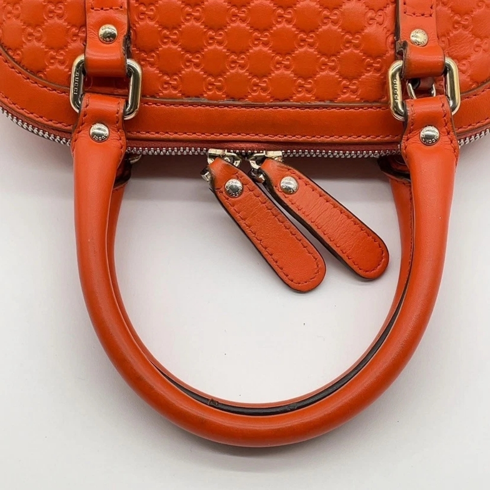 Gucci Microguccissima Mini Dome Satchel Handbag – Vibrant Orange - Picture 9 of 16